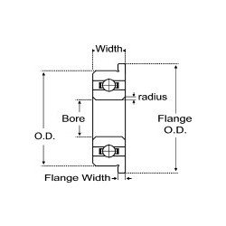 12 x 18 x 4 Precision Bearing - Part - F6701zz (Flanged)
