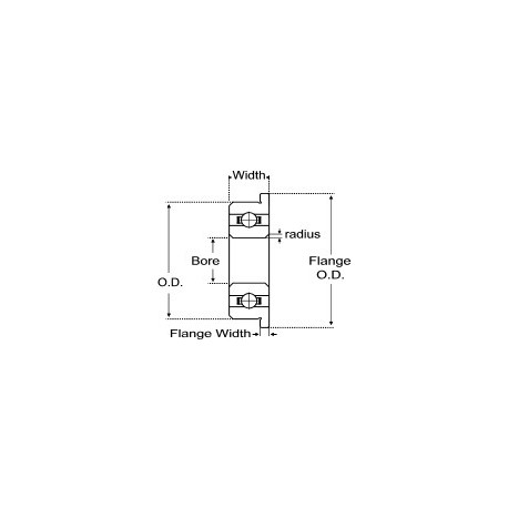12 x 18 x 4 Precision Bearing - Part - F6701zz (Flanged)