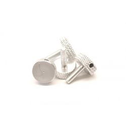 Aluminum CNC Canopy Thumb Screws (4pcs) - SILVER for All Helis