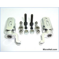 MicroHeli Blade Grips w/ Mixing Arms (SILVER) - Blade 400/3D