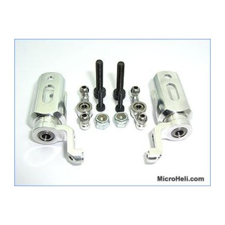 MicroHeli Blade Grips w/ Mixing Arms (SILVER) - Blade 400/3D