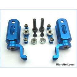 MicroHeli Blade Grips w/ Mixing Arms (BLUE) - Blade 400/3D