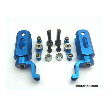 MicroHeli Blade Grips w/ Mixing Arms (BLUE) - Blade 400/3D