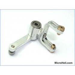 MicroHeli Dual-Arm Double BB Bell Crank (SILVER) - Blade 400/3D