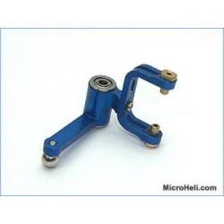 MicroHeli Dual-Arm Double BB Bell Crank (BLUE) - Blade 400/3D