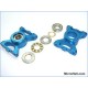 MH Main Shaft Bearing Block w/THRUST BEARINGS (BLUE) T-REX500