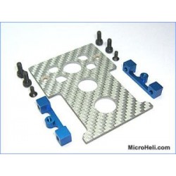 MicroHeli Carbon Fiber CNC Receiver Tray (BLUE) - T-REX 500