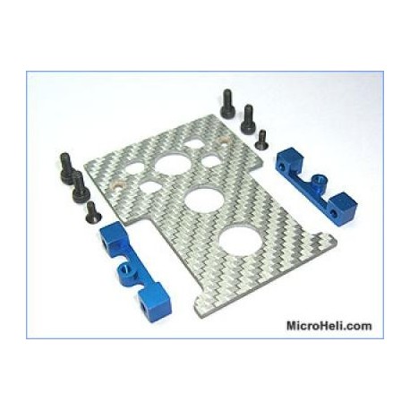 MicroHeli Carbon Fiber CNC Receiver Tray (BLUE) - T-REX 500