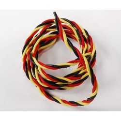Twisted 22AWG servo wire 1mtr (R/B/Y) 22AWG