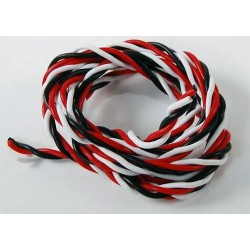 Twisted 22AWG servo wire 1mtr (R/B/W) 22AWG