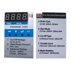 Program card for plane
