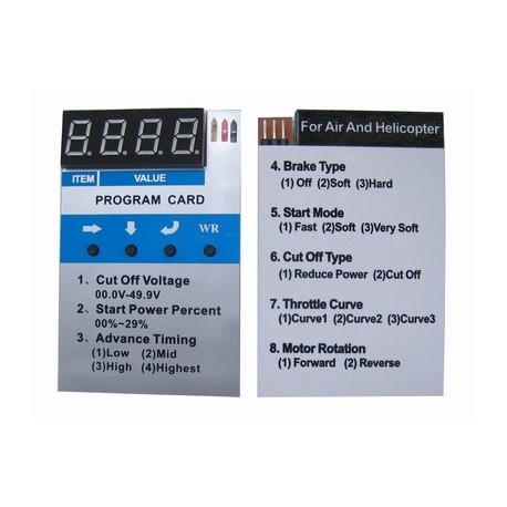Program card for plane