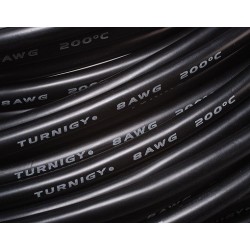 Turnigy Pure-Silicone Wire 8AWG (1mtr) BLACK