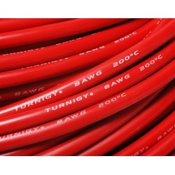Turnigy Pure-Silicone Wire 8AWG (1mtr) RED