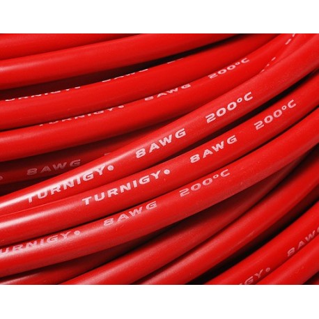 Turnigy Pure-Silicone Wire 8AWG (1mtr) RED